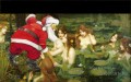 Santa Claus and fairies in a lake revision of classics